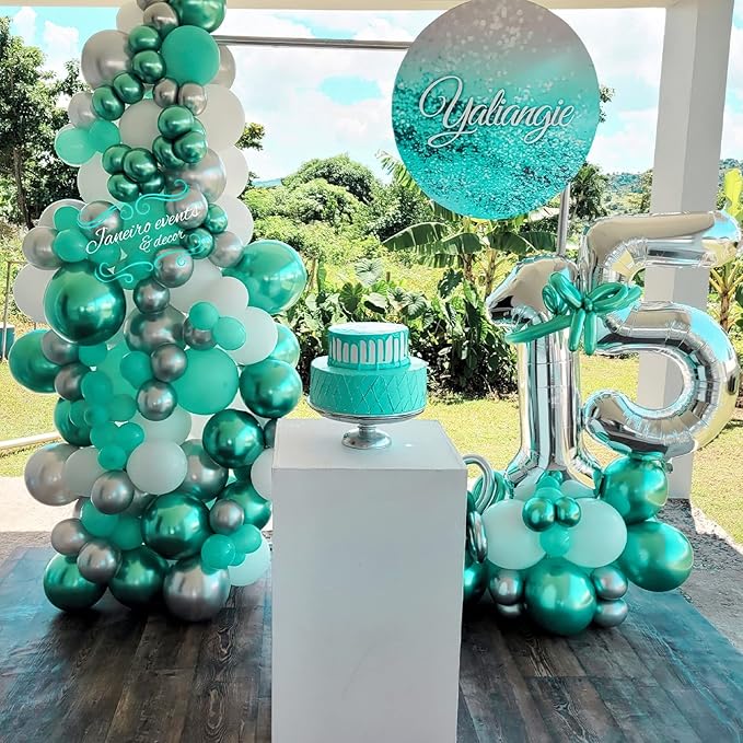 PartyWoo Teal Balloons 50 pcs 12 Inch Pastel Teal Turquoise Peppermint Mint Balloons for Graduation Gender Reveal Baby Shower Wedding Anniversary Birthday Party Decorations Mint-Q03