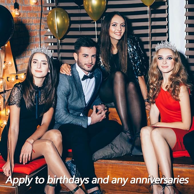 VELSCRUN Silver Crystal Birthday Tiara Crowns for Women Girls It's My Birthday Sash Queen Girls Princess Crown with Combs Happy Birth Party Decorations Mom Sisters Birth Gift Hair Accessories