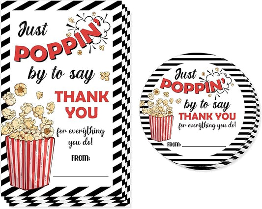 Teacher Appreciation Gift Tags, 40 Pcs Thank You Tags, Poppin Stickers for Presents Wrapping Envelope Seals Lables Boxes Cards Party Favor Decorations A02