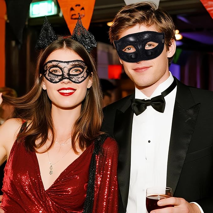OIDEA Masquerade Mask for Couple - Roman Greek Venetian Mask Halloween Prom Party Costume Ball Mardi Gras Mask for Women Men
