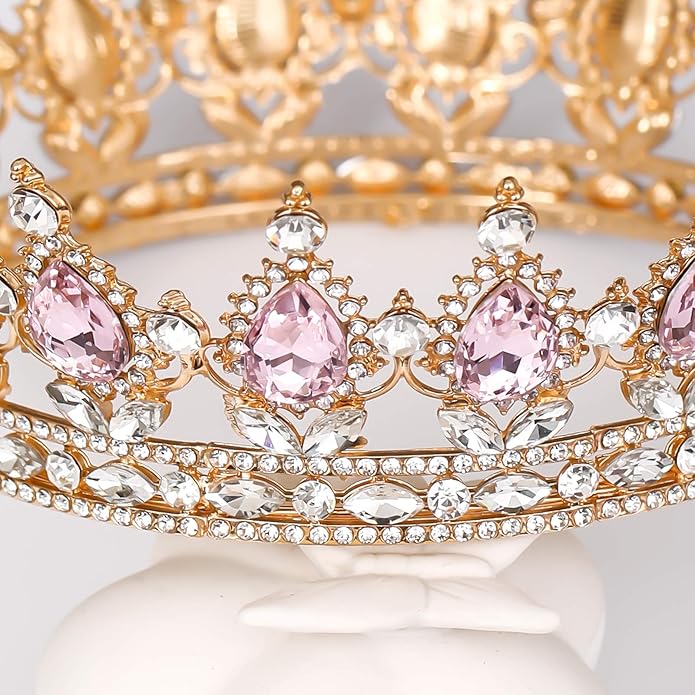 FORSEVEN Queen Crown Rhinestone Wedding Crowns and Tiaras for Women Costume Party Hair Accessories Princess Birthday Crown Crystal Bridal Crown Halloween Decorations Headband