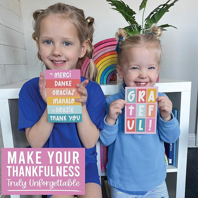 Hadley Designs Bulk Thank You Cards with Envelopes - 24 Kids Thank You Cards For Teachers, Cute Thanks Blank Cards and Envelopes, Fun Appreciation Note Card for Birthday, Baby Shower & Small Business