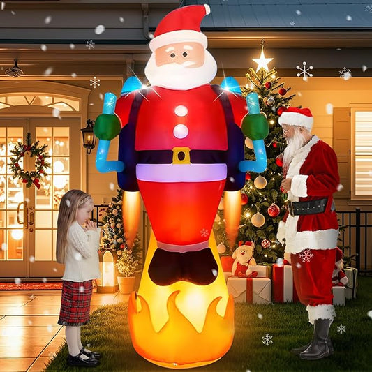8 FT Christmas Inflatable Outdoor Decorations with LED Lights, Blow Up Yard Decorations for Christmas, Holiday Xmas Inflatables Garden Lawn Decor