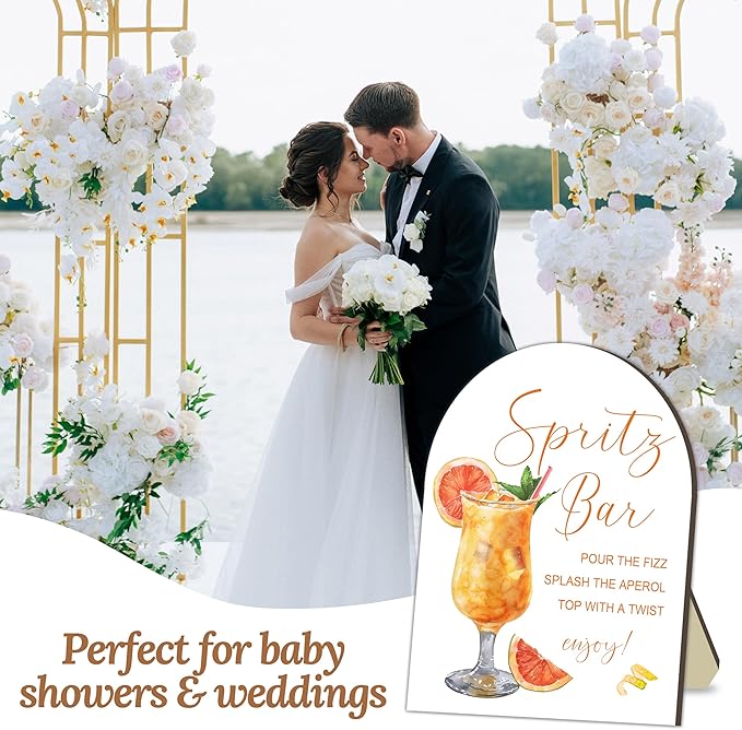 Aperol Spritz Bar Sign, Cocktail Bar Recipe Sign for Wedding, Bride Party Cocktail Ingredients Table Signs, Homemade Cocktails Station Board, DIY Cocktails Drink Recipe for Bridal Shower Decorations