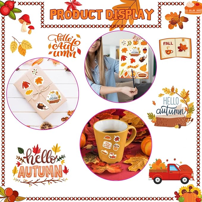 Autumn Sticker Set: 32 Sheets for School, Parties & Scrapbooking