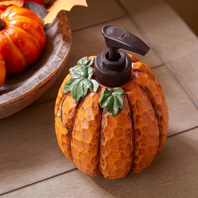 SKL Home Fall/Harvest/Autumn Bounty Soap Dispenser for Bath/Kitchen & Gift, Orange