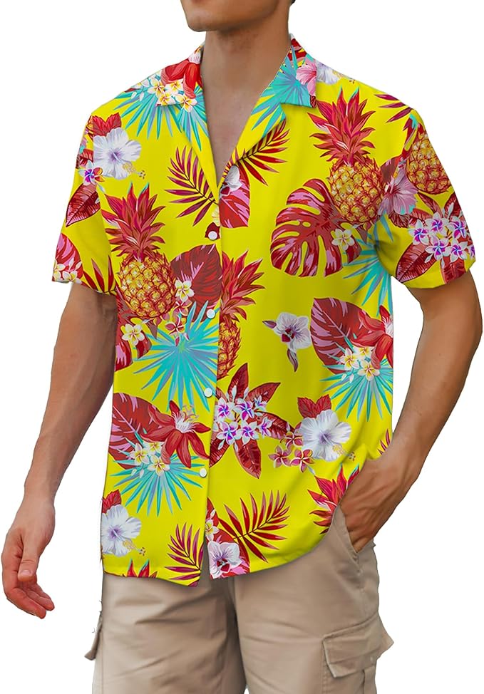 Cromoncent Matching Hawaiian Outfits for Family, Dad and Son Matching Luau Beach Tropical Shirts Mommy Daughter Tropical Sets