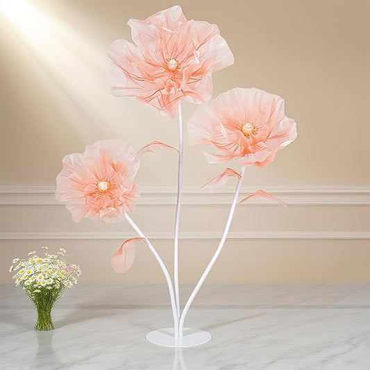 B-COOL Artificial Giant Flowers for Wedding Decoration: Champagne Huge Flowers 5.58 ft Large Silk Flower Faux Floral for Party Reception Arrangements Photographic Props Background Decor