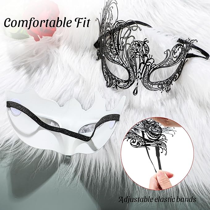 YU FENG Venetian Masquerade Mask for Women Couples Besties-Prom,Balls,Mardi Gras,Halloween and Parties Costume Mask