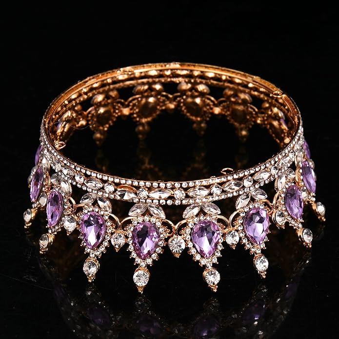 FORSEVEN Queen Crown Rhinestone Wedding Crowns and Tiaras for Women Costume Party Hair Accessories Princess Birthday Crown Crystal Bridal Crown Halloween Decorations Headband