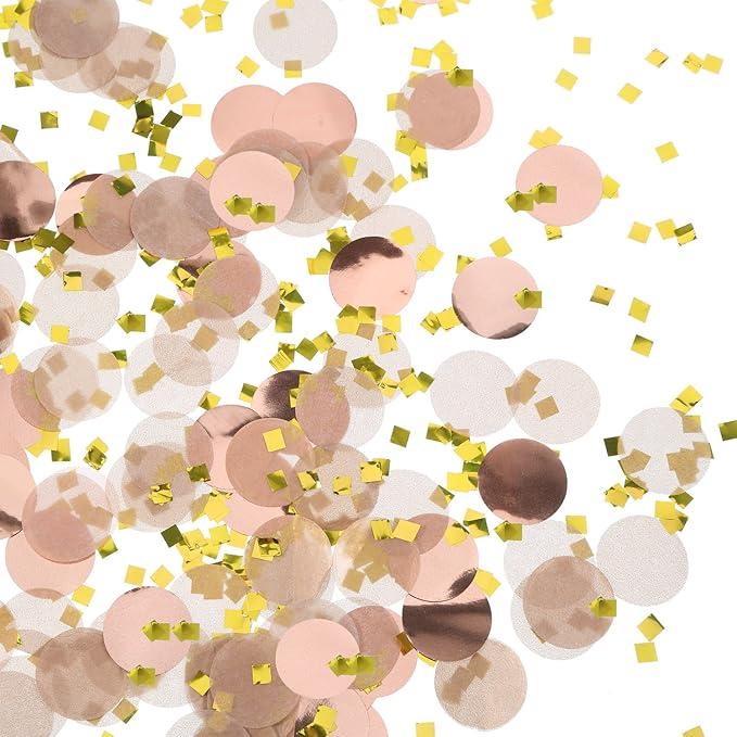 Round Tissue Paper Table Confetti Dots for Wedding Birthday Party Decoration, 1.76 oz (Rose Gold Confetti, 2.5 cm)