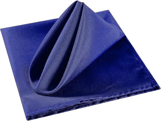 Cloth Napkins 20x20 inch Washable Polyester Dinner Napkins Soft Table Napkins for Wedding Party Dining Banquet(Royal Blue,12PCS)