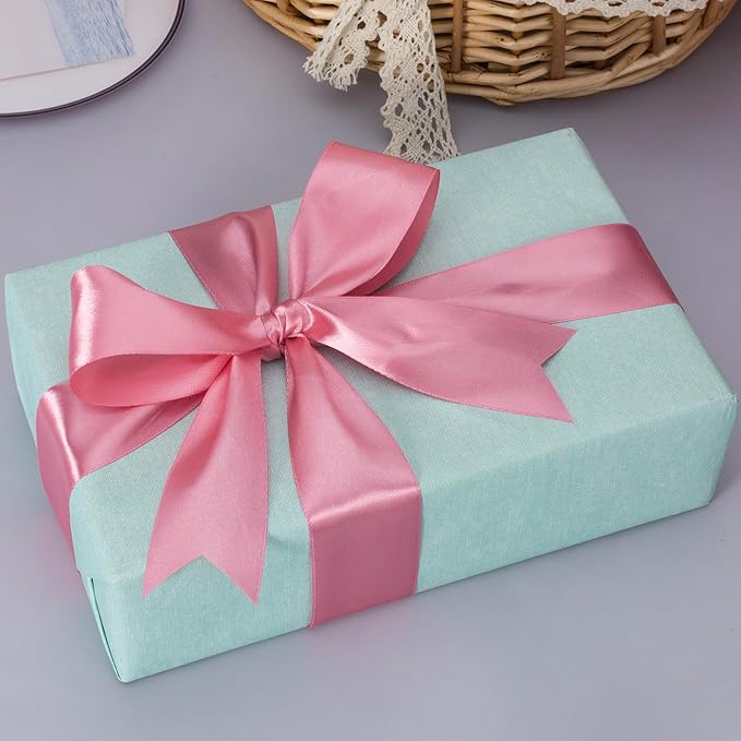 1 1/2 Inch Rose Gold Solid Satin Ribbon, 50 Yards Craft Fabric Ribbon for Gift Wrapping Floral Bouquets Wedding Party Decoration