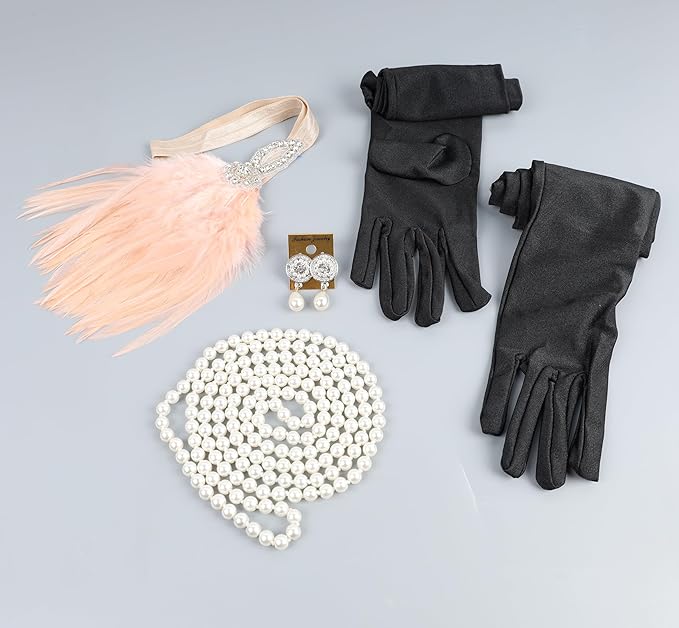 1920s Flapper Accessories Sets Roaring 20s Gatsby Costume Accessories Set for Women