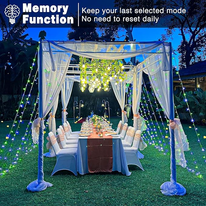 100FT 300 LED Christmas Lights Outdoor, Plug in Christmas String Lights Indoor, Waterproof & 8 Modes & Timer Function, Connectable Fairy Twinkle Light for Home Yard Garden Decorations, Blue Green