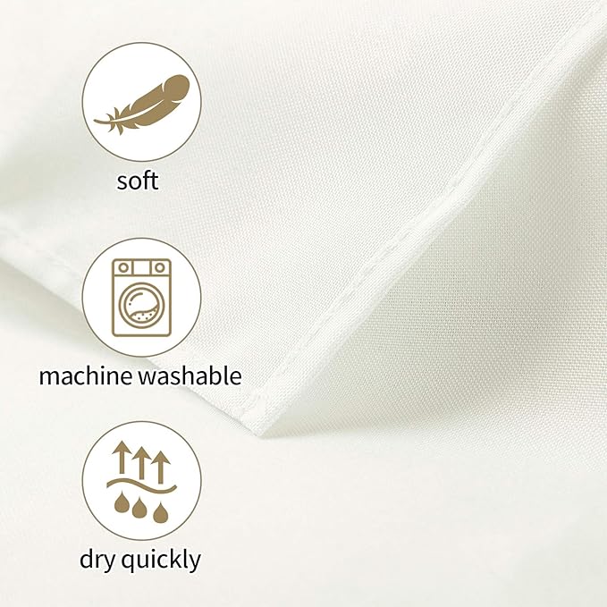 50pcs Polyester Cloth Napkins - 17 x 17 inch Ivory Dinner Washable Napkins with Hemmed Edges for Restaurant/Wedding/Hotel(50,Ivory)