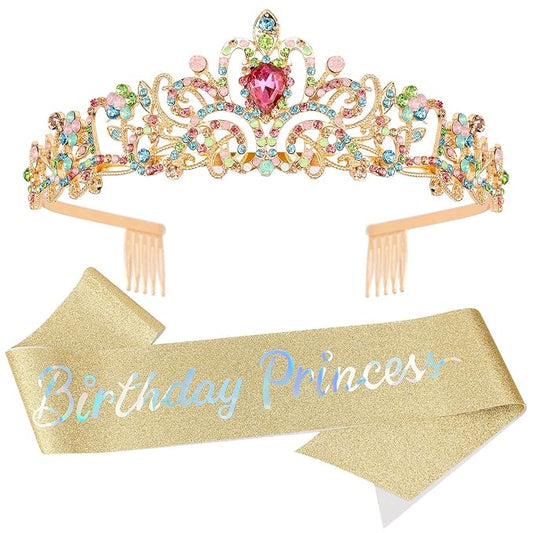 Birthday Girl Tiara and Crown with Sash, Headband and Party Decorations