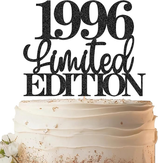 Limited EDITION 1996 Cake Topper - Black Glitter Happy 29th Birthday Party Cake Decoration Supplies, Cheer to 29 Years Cake Bunting Decor for 29th Birthday Party Photo Booth Props