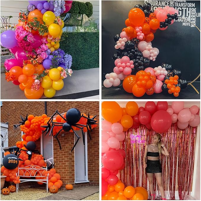Orange Balloons Small Orange Party Latex Balloon 60pcs 5 Inch Matte Burnt Orange Mini Round Helium Balloons for Halloween Fall Anniversary Autumn Thanksgiving Birthday Wedding Party Decor