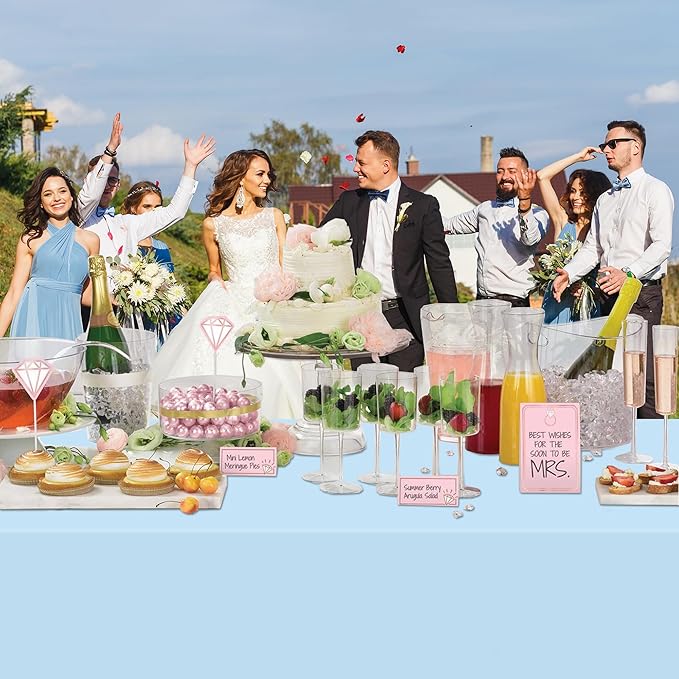 WNINK 6 Pack Light Blue Rectangular Plastic Tablecloths, Blue Disposable Table Covers 54" x 108" Baby Blue Table Cloths for Baby Shower, Birthday, Bridal Shower, Engagement Wedding Parties