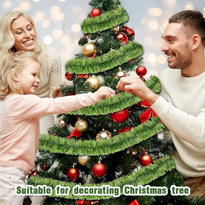 Hotop 10 Pcs 650 FT Christmas Garland Bulk Decorations Artificial Pine Garland for Christmas Xmas Greenery for Mantle Table Fireplace Tree Stairs Railing Door Holiday Decoration Supplies