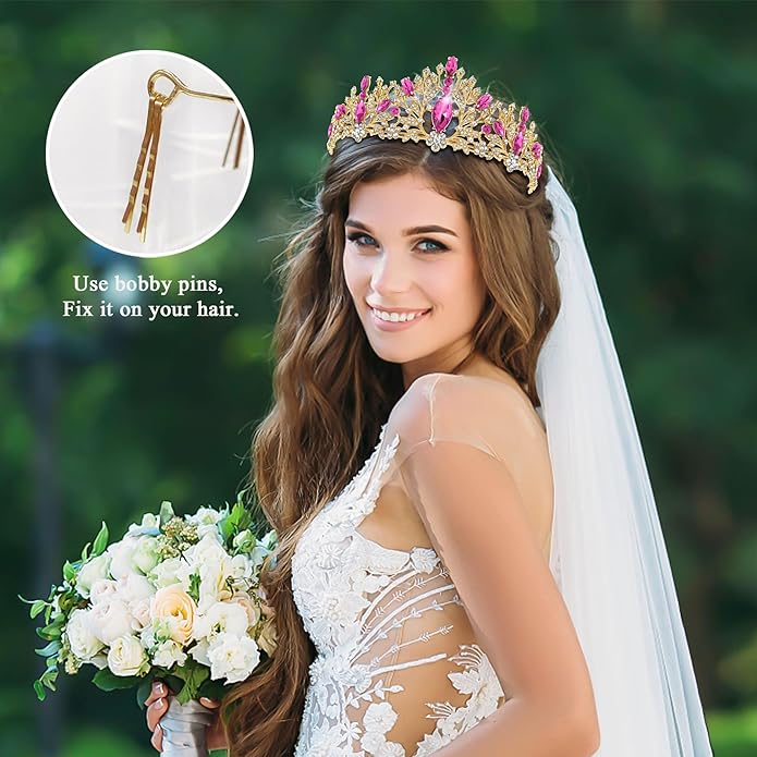 TAROSE Crowns for Women and Girls, Queen Crystal Gold Silver Tiaras with White Rhinestone and Combs, Goddess Crown for Wedding Bride Birthday Princess Bridal Shower Hair Accessories for Women