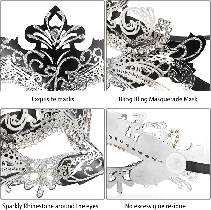Coddsmz Couple Masquerade Mask Set - Venetian & Mardi Gras Mask for Women & Men