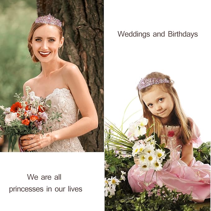 Birthday Tiara for Women, Tiara for Women Pink Rhinestone, Happy Birthday Queen Tiara for Women, Crown for Girls Tiaras Birthday Queen Crowns with Birthday Girl Sash