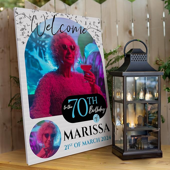 18"x24" Custom Welcome Sign for Party, Personalized Welcome Sign for Birthday Party, Custom Sign in Acrylic, Foam Board, or Coroplast Welcome Signs B (Design G)
