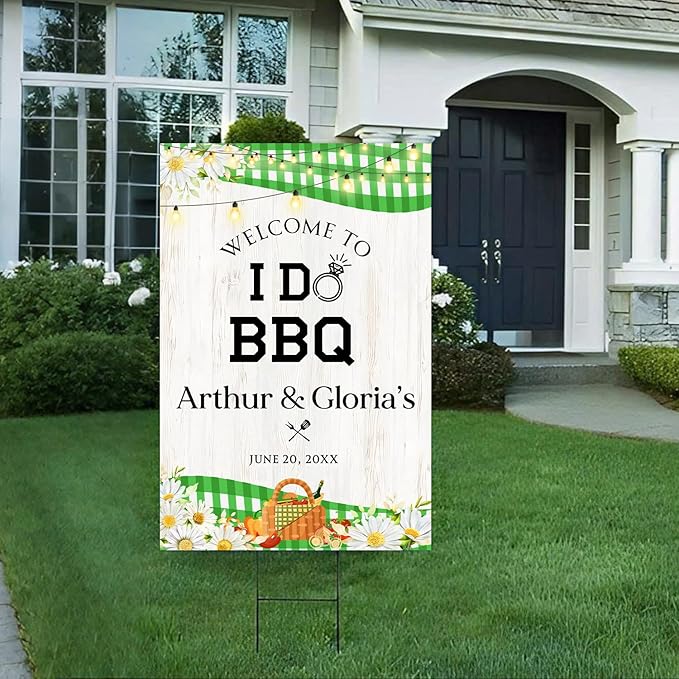 Personalized I Do BBQ Welcome Sign For Engagement & Couples Shower Party, BBQ Engagement Party Sign, Couples Shower BBQ Sign, BBQ Yard Sign, BBQ Signs For Outside, I Do BBQ Decorations