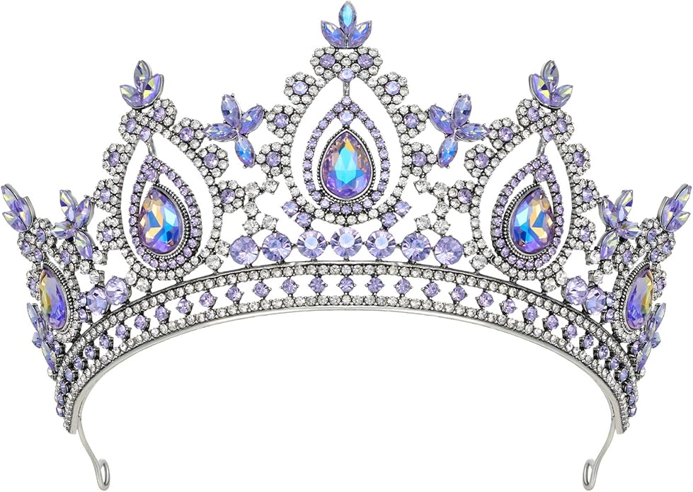 SWEETV Queen Crown for Women,Wedding Tiara for Bride,Princess Tiara,Quinceanera Pageant Crown Diadem