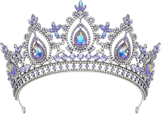 SWEETV Queen Crown for Women,Wedding Tiara for Bride,Princess Tiara,Quinceanera Pageant Crown Diadem