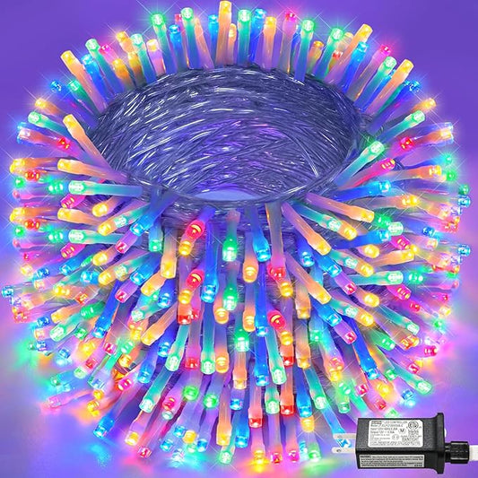 165FT 500 LED Christmas Lights, Plug in Christmas String Lights with Waterproof, 8 Modes Twinkle Fairy Lights for Bedroom Xmas Patio Wedding Holiday Decorations, Multicolor