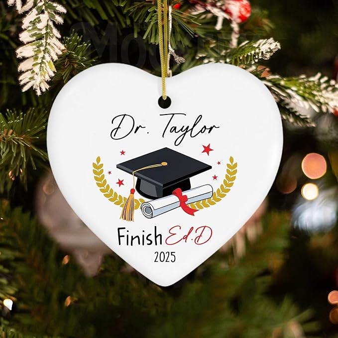 Personalized EDD Finished Graduation Gift Class of 2025, Custom Christmas Ornaments 2025, Doctor of Education, Doctorate Gift, Doctoral Degree, Ed.D Graduation Ornament, Dr Grad Gifts for Him Her