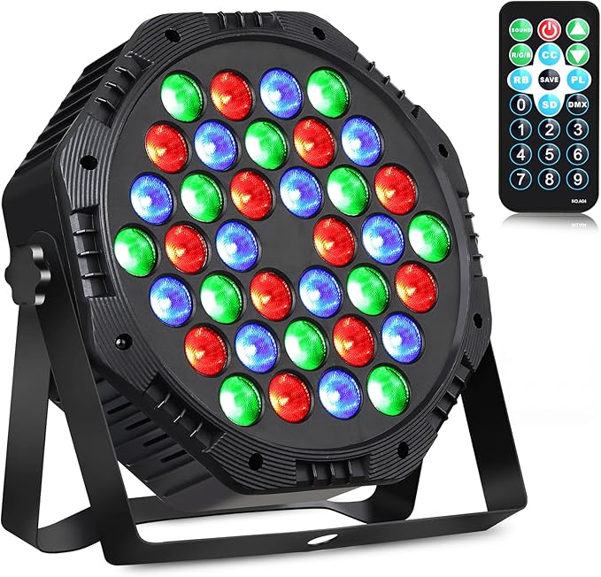 Rechargeable LED Par Can Lights, RGB Battery Powered Stage Uplights with Sound Activated Remote & DMX Control for Festival Event Wedding Bar Church