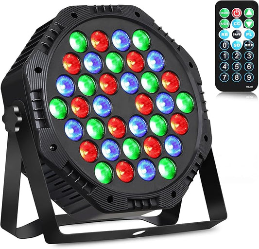 Rechargeable LED Par Can Lights, RGB Battery Powered Stage Light Uplights, Party Lights with Sound Activated Remote & DMX Control for Festival Event Wedding Bar Church（4 Pack