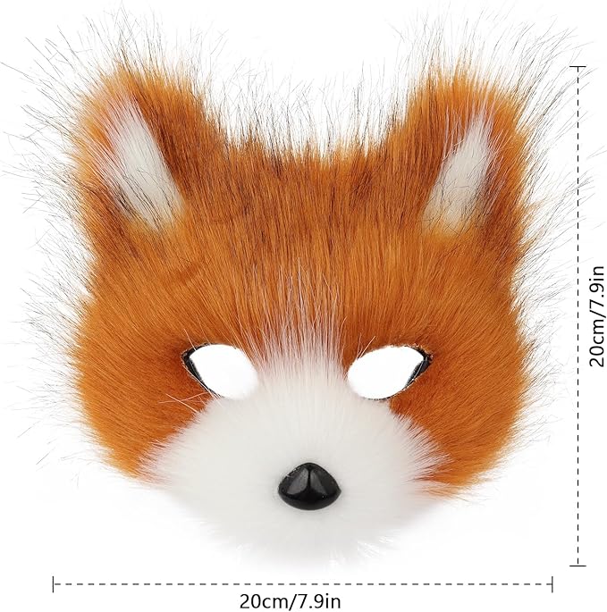 Animal Fox Wolf Mask Halloween Party Cosplay Costumes Props Plush Cat Half Face Masks Carnival Christmas Masquerade
