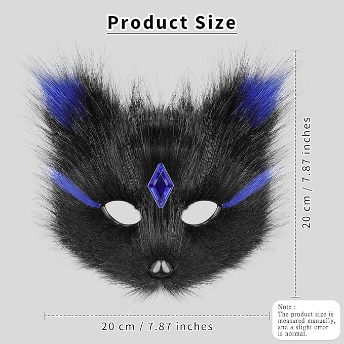 Animal Fox Wolf Mask Halloween Party Cosplay Costumes Props Plush Cat Half Face Masks Christmas Masquerade