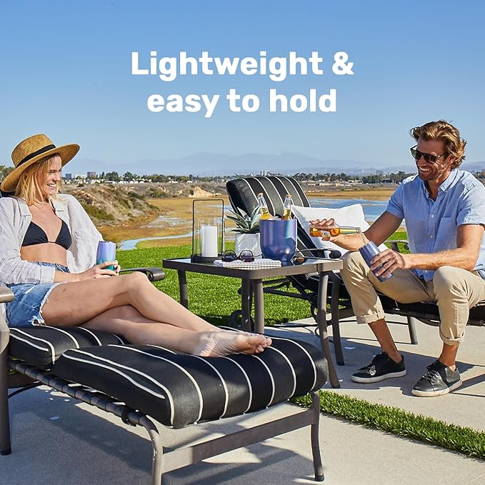 SNOWFOX Vacuum Insulated Double Wall Stainless Steel Beer Glass, Set of 2, Home Bar Accessories, Elegant Bartending, Lightweight Pint Glasses, Sleek Drinkware, Frosty Beverages Stay Cold, 18 oz