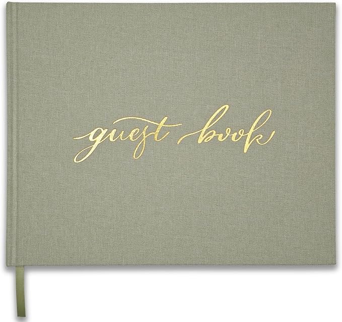 Personalized Wedding Guest Book-for Wedding Reception and Various Celebrations Including Birthday Parties, Anniversaries, Baby Showers-100 Blank Pages for Guest Signatures and Photo Displays (Sage)