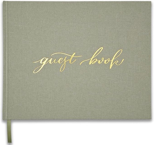 Personalized Wedding Guest Book-for Wedding Reception and Various Celebrations Including Birthday Parties, Anniversaries, Baby Showers-100 Blank Pages for Guest Signatures and Photo Displays (Sage)