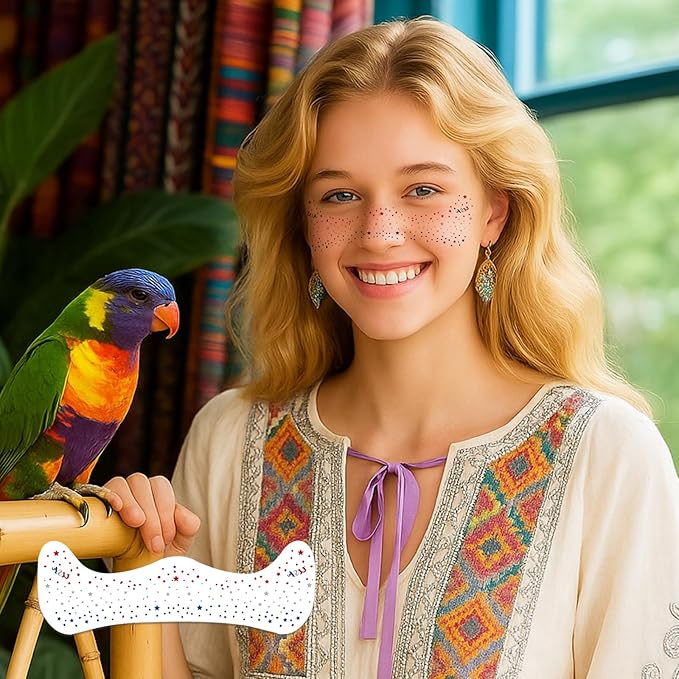 Temporary Tattoos Adult: Glitter Freckles & Star Face | Body Glitters with Face Glitter for Women Girls - Country Concerts Festival Rave Accessories (star)