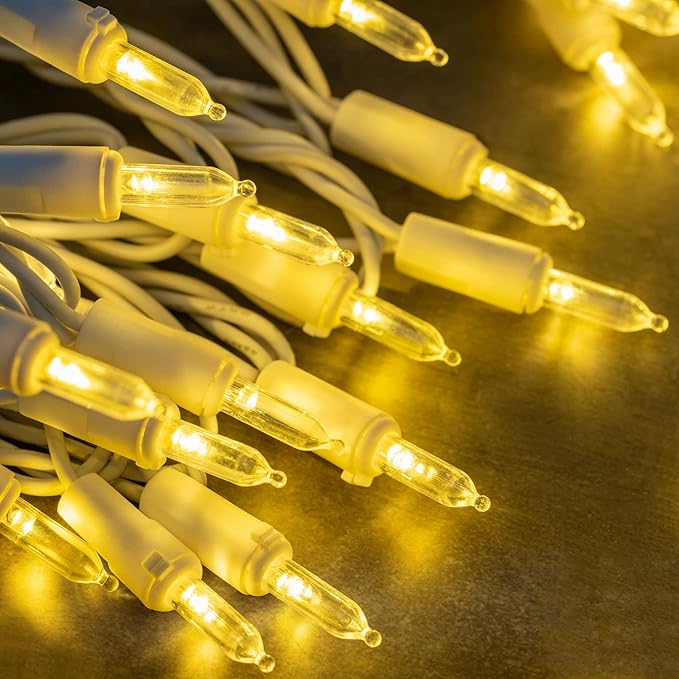 200 Count Warm White LED Christmas Lights, 66 ft White Wire UL Certified Commercial Grade Holiday String Light Set (Warm White)