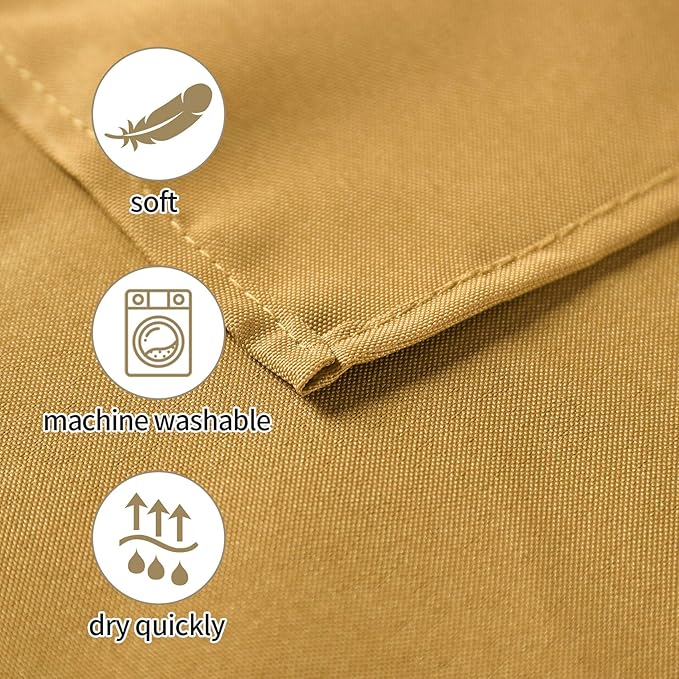 25pcs Polyester Cloth Napkins - 20 x 20 inch Gold Washable Dinner Washable Napkins with Hemmed Edges for Restaurant/Wedding/Hotel(25,Gold)