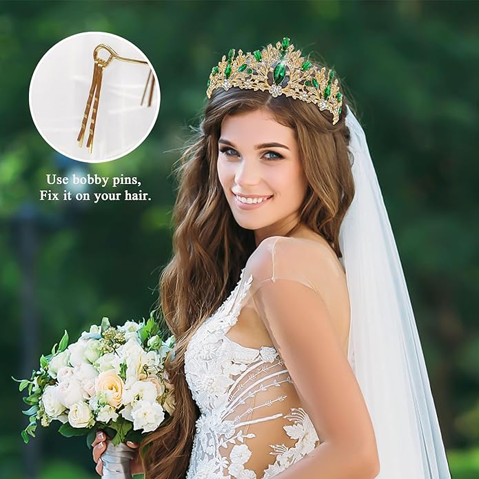 TAROSE Crowns for Women and Girls, Queen Crystal Gold Silver Tiaras with White Rhinestone and Combs, Goddess Crown for Wedding Bride Birthday Princess Bridal Shower Hair Accessories for Women