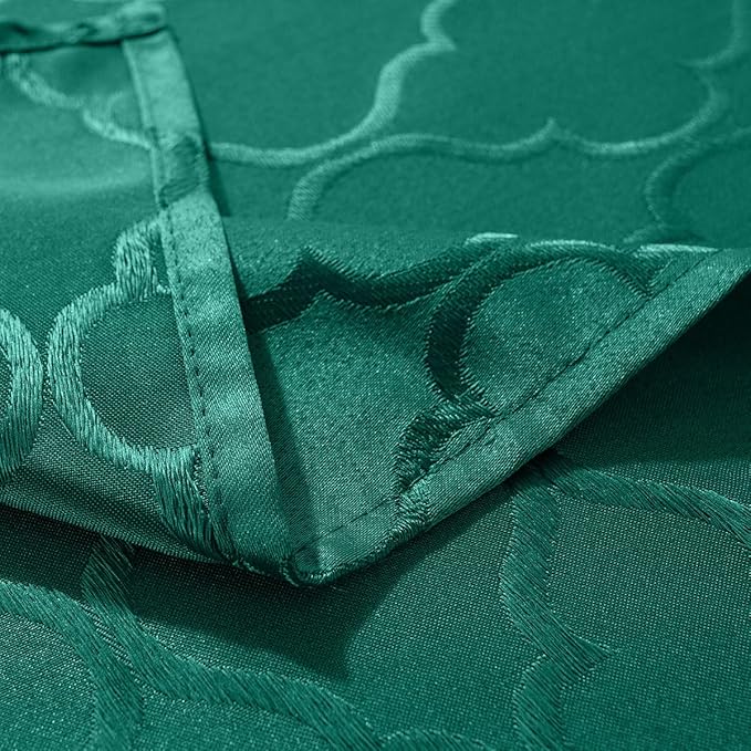 SASTYBALE Rectangular Tablecloth Damask Table Cloth, Water Resistant & Wrinkle Free Polyester Table Cover for Kitchen Dining Tabletop Use (Rectangle/Oblong, 60" x 102" (8-10 Seats), Green)