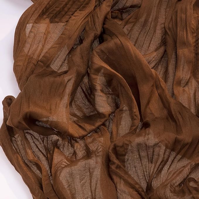 Socomi 3pcs Brown Coffee Fall Thanksgiving Cheesecloth Table Runner Boho Rustic Gauze 120 inch 10FT Cheese Cloth Runner for Wedding Party Baby Shower Birthday Home Decor Holiday Decorations
