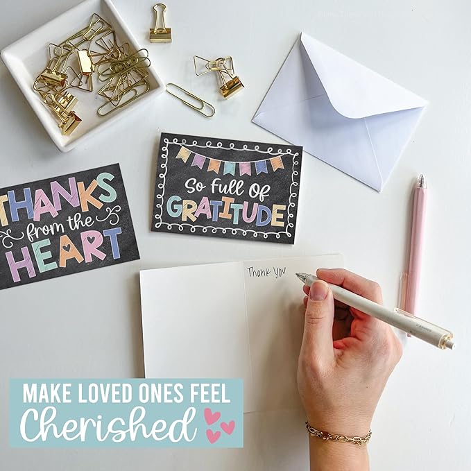 Hadley Designs Bulk Thank You Cards with Envelopes - 54 Kids Thank You Cards For Teachers, Cute Thanks Blank Cards and Envelopes, Fun Appreciation Note Card for Birthday, Baby Shower & Small Business