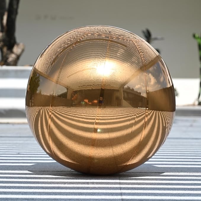 Yescom 20" Inflatable Mirror Ball Giant Reusable Hanging Large Disco Balloon Decoration for Party Wedding Event Concerts Stage Decor Gold