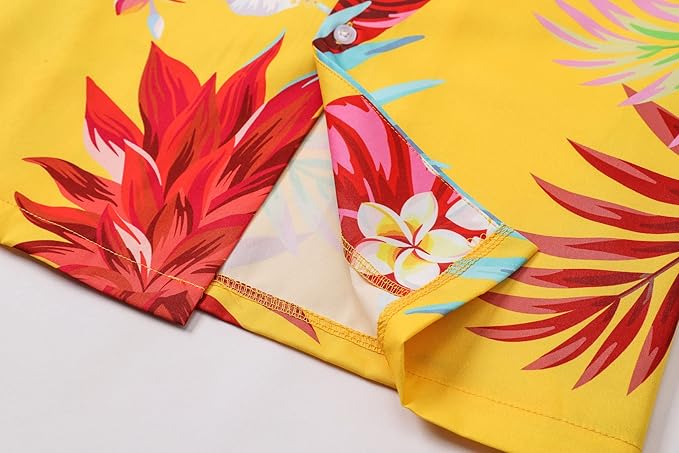 Cromoncent Matching Hawaiian Outfits for Family, Dad and Son Matching Luau Beach Tropical Shirts Mommy Daughter Tropical Sets
